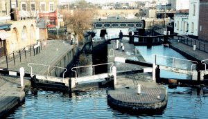 Picture of buildings on London's Camden Lock, near Charles Dance's local boozer