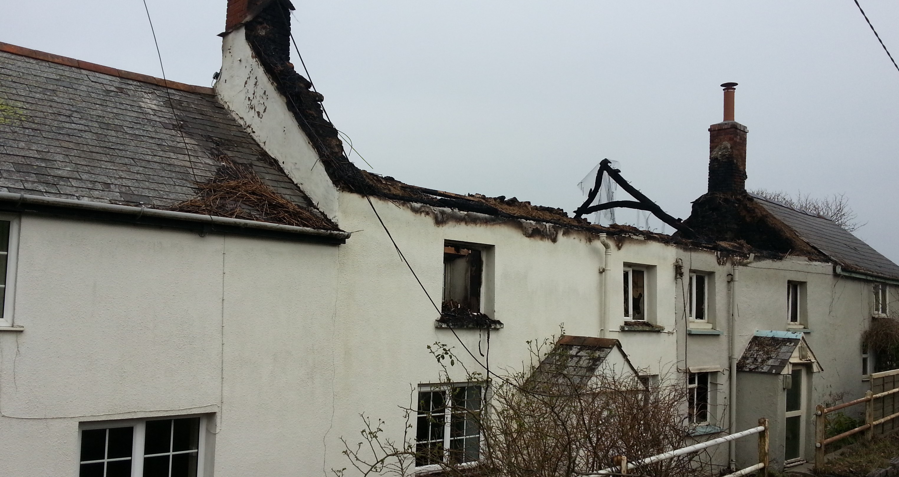 Devastating effects of fire damage on thatched property