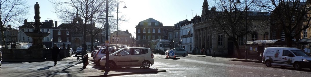 The marketplace in the market town of Devizes in Wiltshire