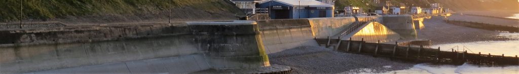 Impressive sea defences at Cromer in Norfolk