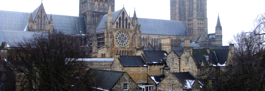 Buildings around Lincoln Cathedral in the Cathedral Quarter of Lincoln.