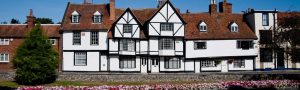 Timber framed houses on Westgate Grove overlooking the River Stour, Canterbury