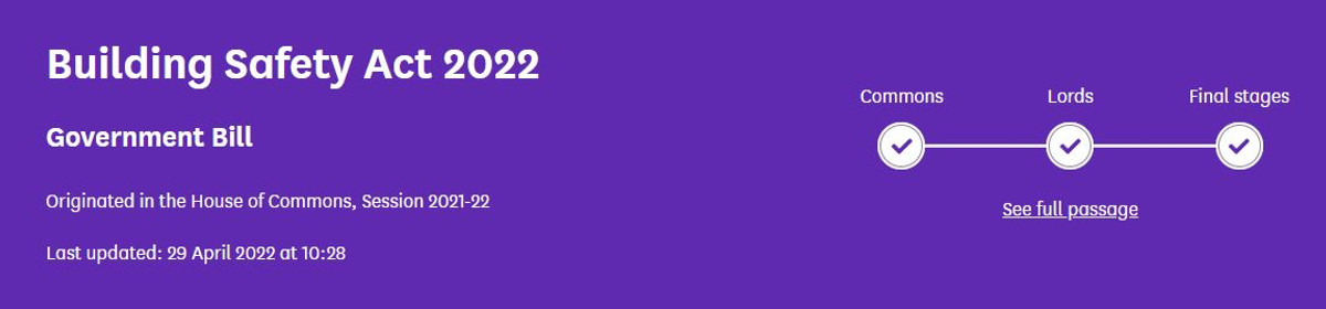 Building Safety Act now in force 2022