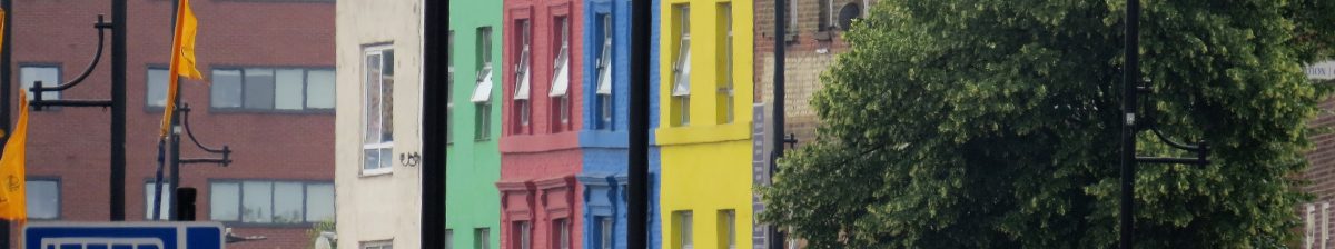 Colourful houses in a street