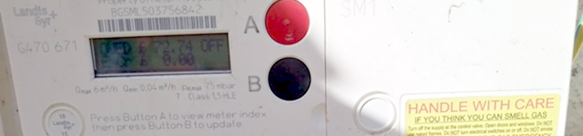 prepayment gas meter at property
