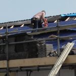 roof work on building