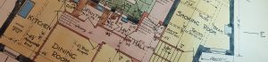 House plans of a traditional older building
