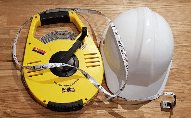 Surveyors Hard Hat and Measure