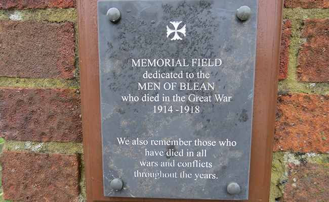 memorial-plaque-blean Blean Memorial Plaque