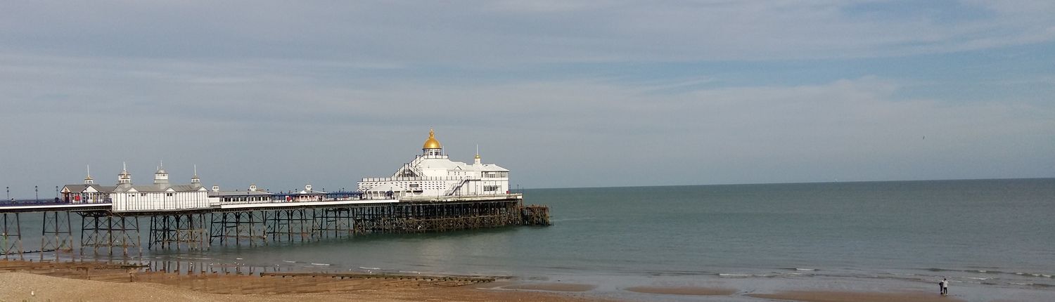 A view of Eastbourne Pier from the beach