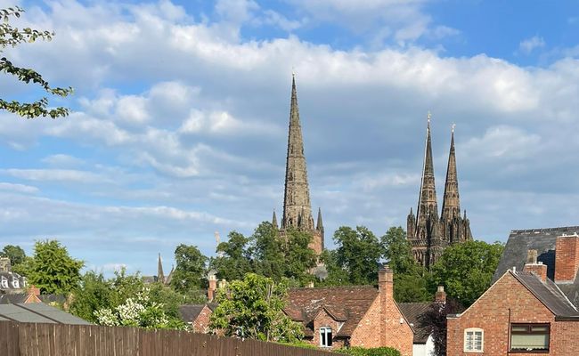 Lichfield Cathedral from George and Dragon Free House