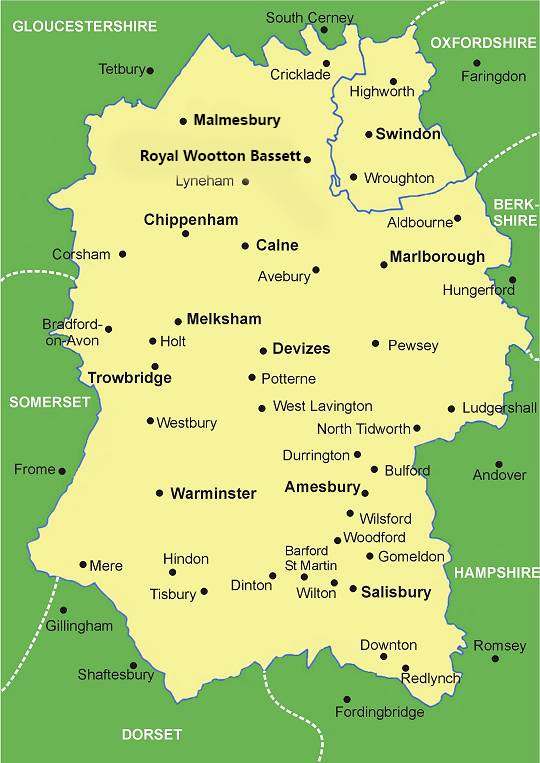 Clickable map of Wiltshire