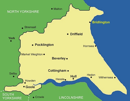 Clickable map of East Riding of Yorkshire