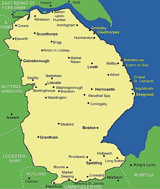 Clickable map of Lincolnshire