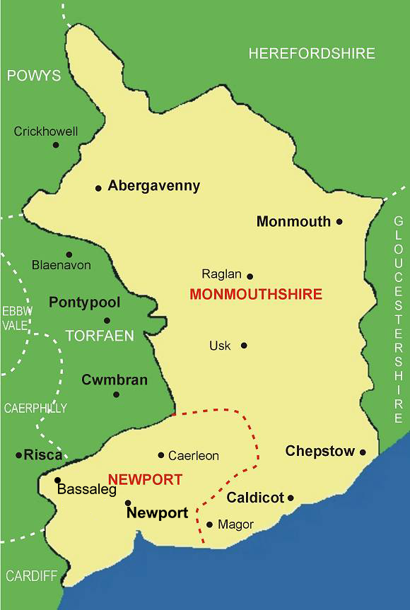Clickable map of Newport & Monmouthshire