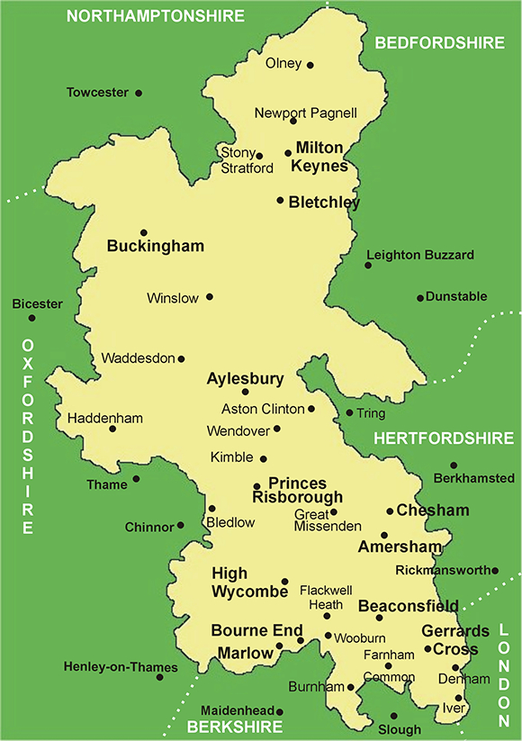 Clickable map of Buckinghamshire
