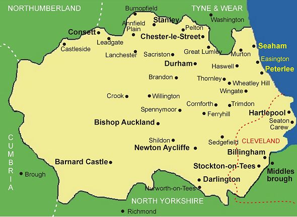 Clickable map of County Durham
