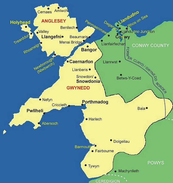 Clickable map of Gwynedd & Anglesey