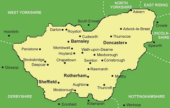 Clickable map of South Yorkshire