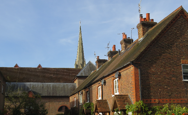 dorking-church-building Church spire in Dorking