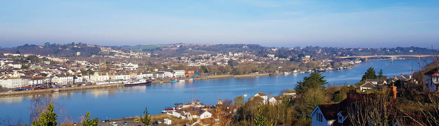 View over Bideford properties to the River Taw