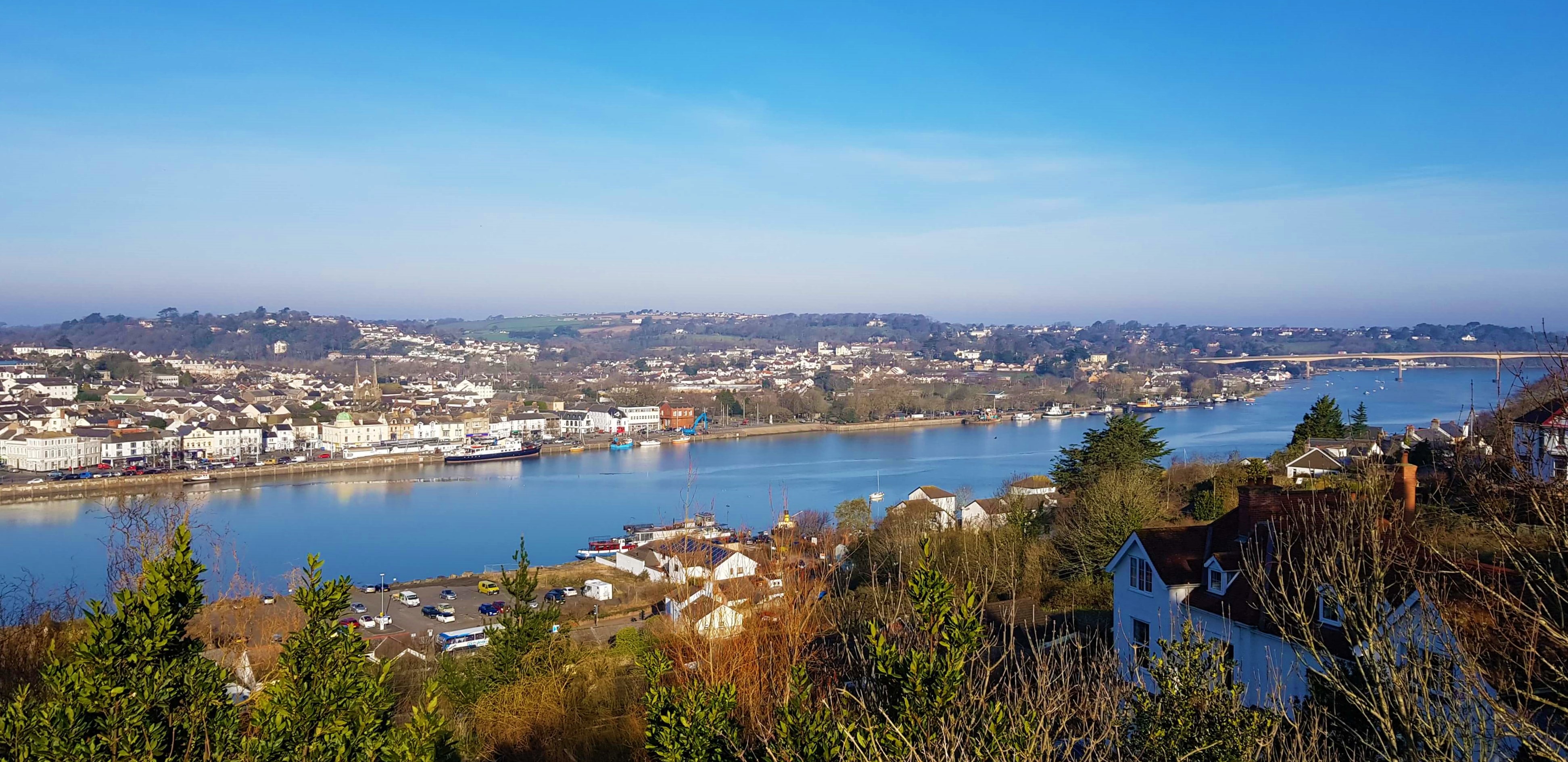 View over Bideford properties to the River Taw