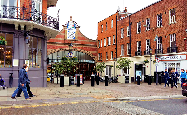 A shopping area in Windsor