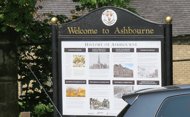 Asbourne Welcome Sign