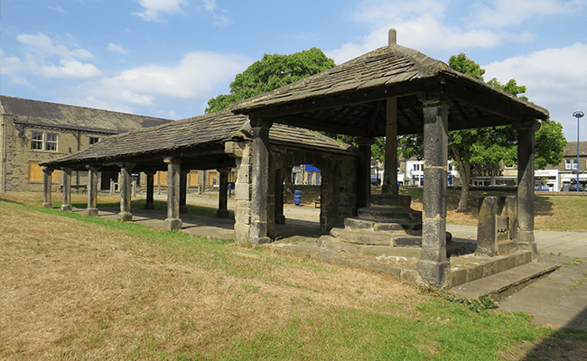 Market Hall, Butter Cross and Stocks in Prince of Wales Park, Bingley