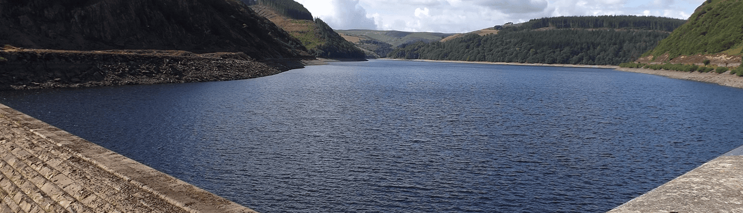 Dam at Caban Coch Reservoir near Brecon