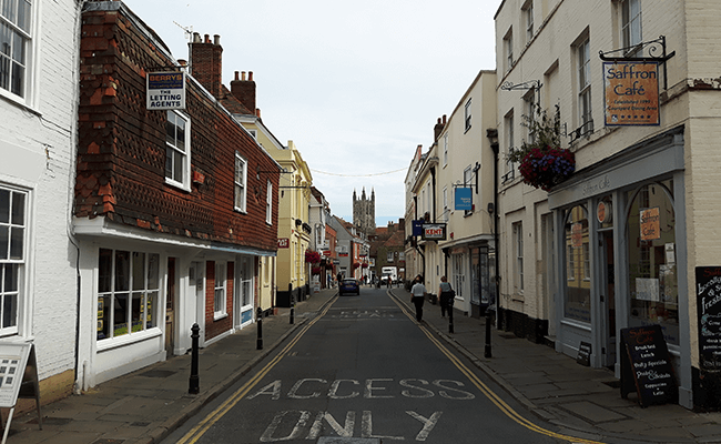 Commercial Buildings on a street in Canterbury