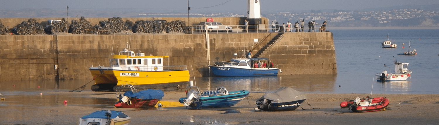 St Ives Beach and Lighthouse Building