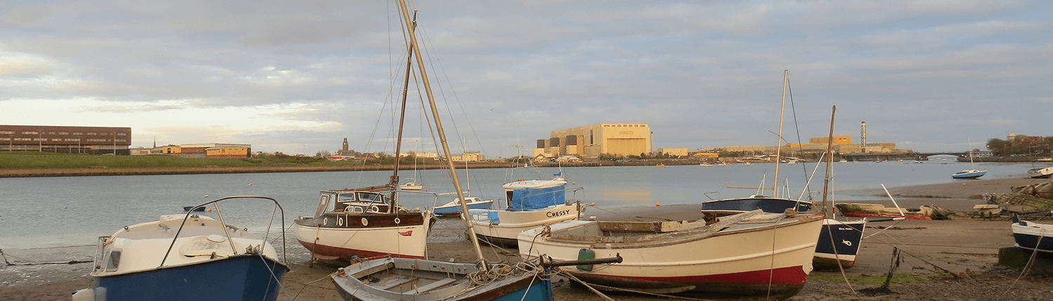 Barrow in Furness riverside view of commercial buildings