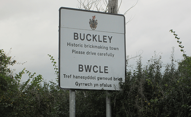 Buckley town sign in Clwyd