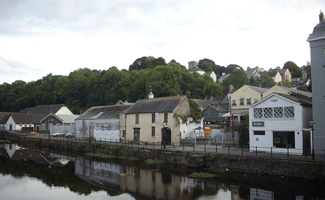 Riverside buildings in Haverfordwest