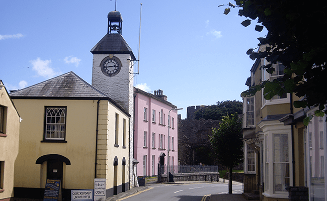Laugharne clock tower and building
