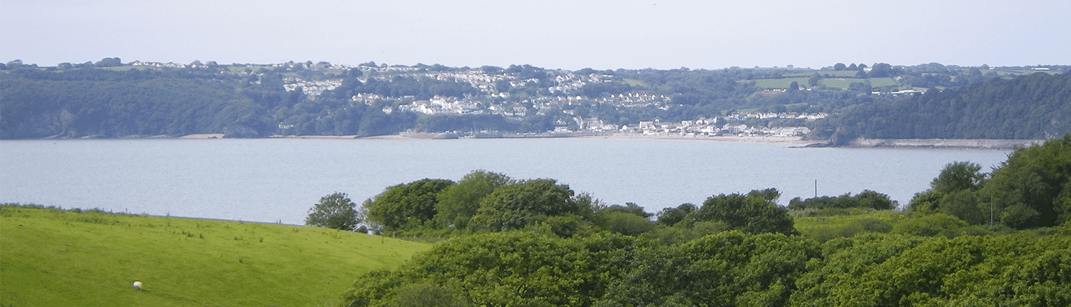 A view of Saunderfoot from the hills