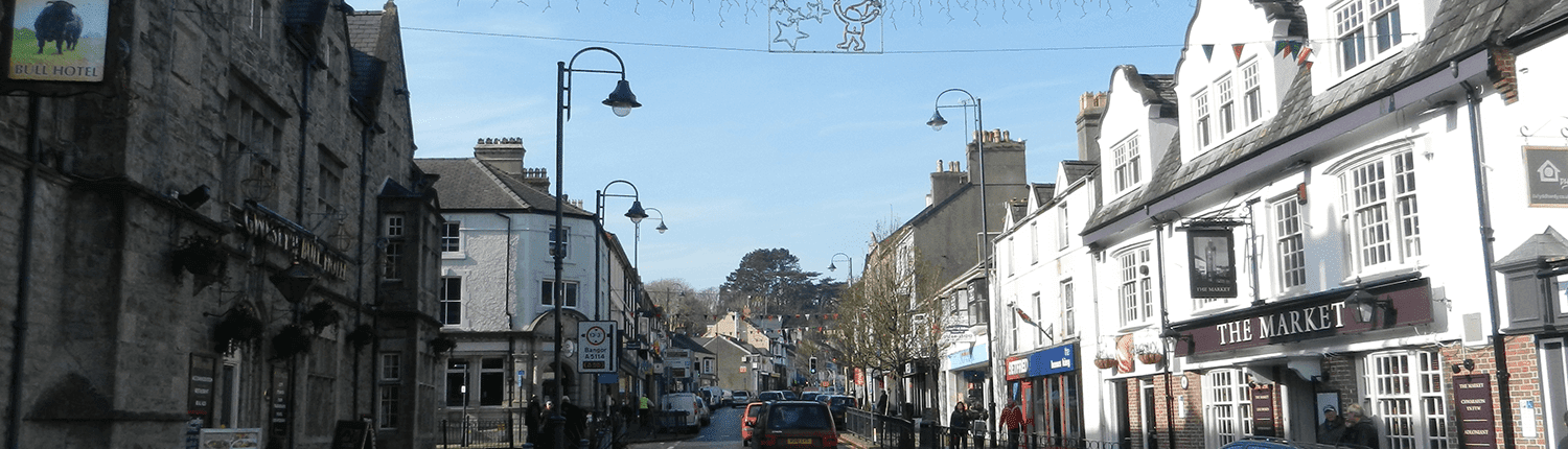 A commercial street in Llangefni