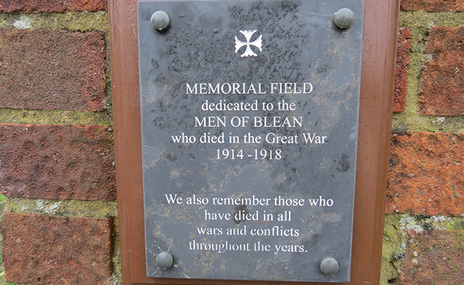 Blean Memorial Plaque