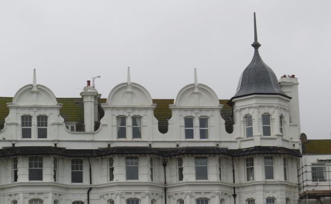 Spiked roof of a Bexhill building