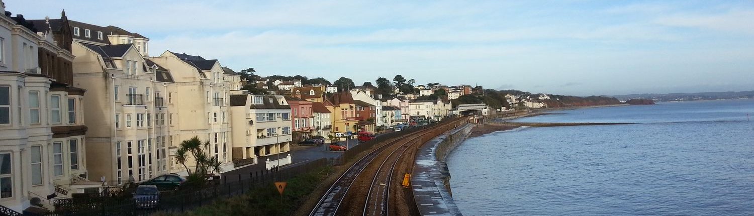 Dawlish seafront and train tracks