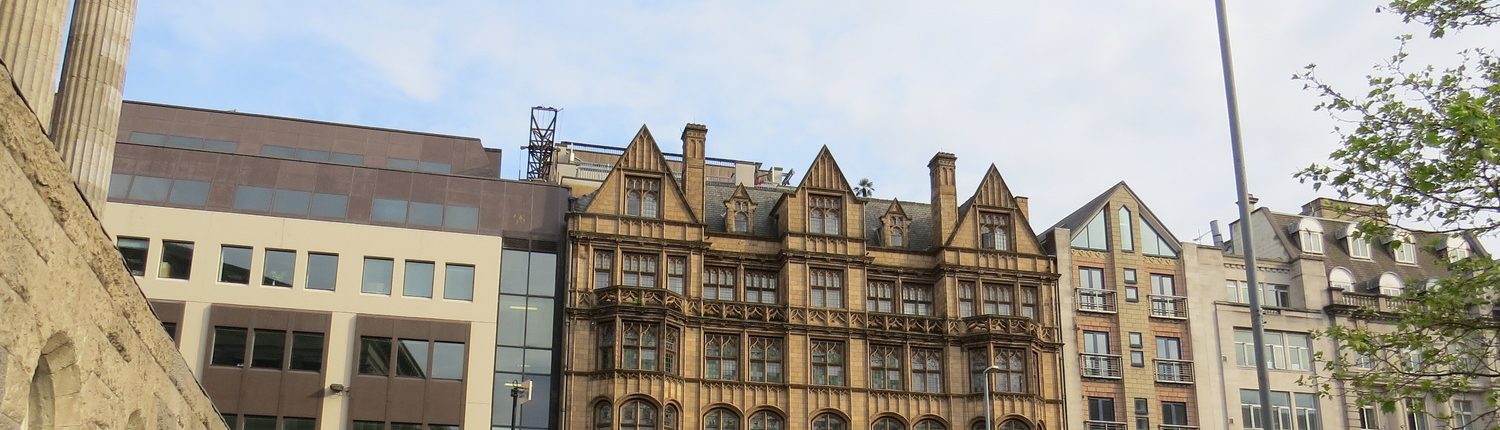 Terraced buildings.