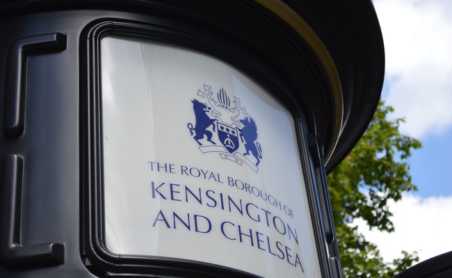Kensington and Chelsea sign.