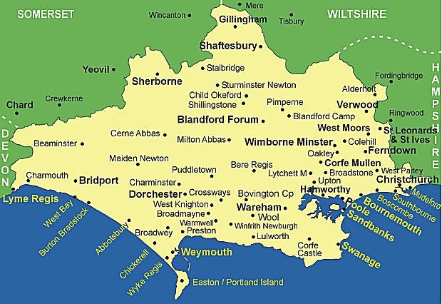 Clickable map of Dorset
