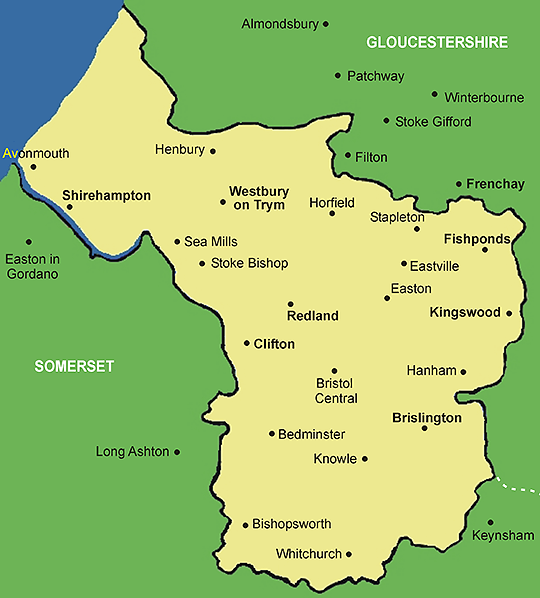 Clickable map of Bristol
