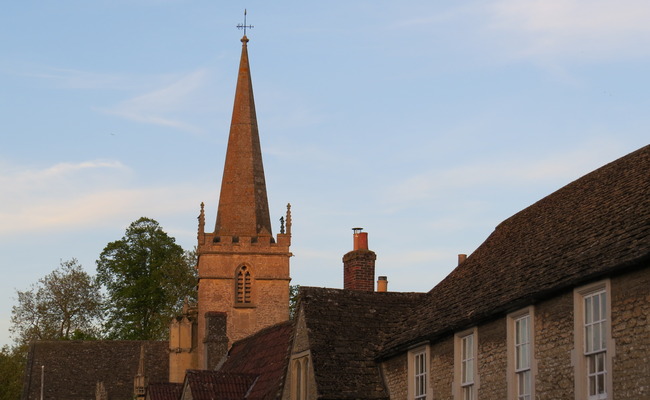 Spire of a church in Chippenham.