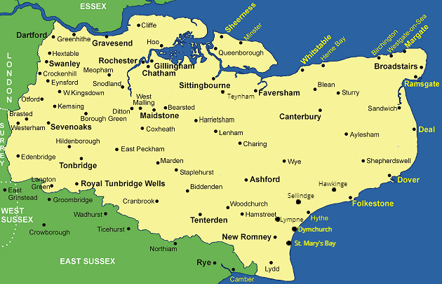 Clickable map of Kent