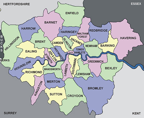 Clickable map of London