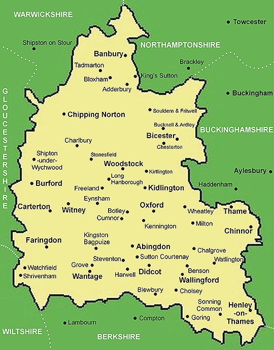 Clickable map of Oxfordshire