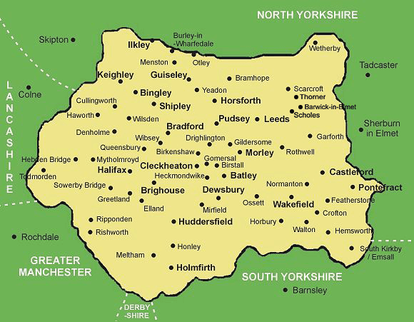 Clickable map of West Yorkshire